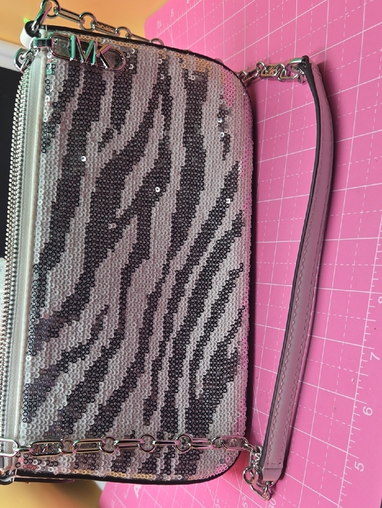 Handbags - Michael Kors Empire Opt/Silver Medium Chain Pouchette